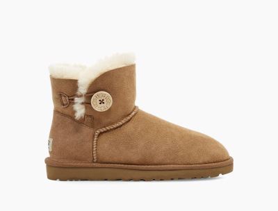 UGG Mini Bailey Button II Womens Boots Chestnut/ Brown - AU 542KB